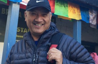 Ang Tshiring Sherpa, Nepal’s most innovative and self-effacing tourism entrepreneur in Marpha in 2016. Photo: LISA CHOEGYAL